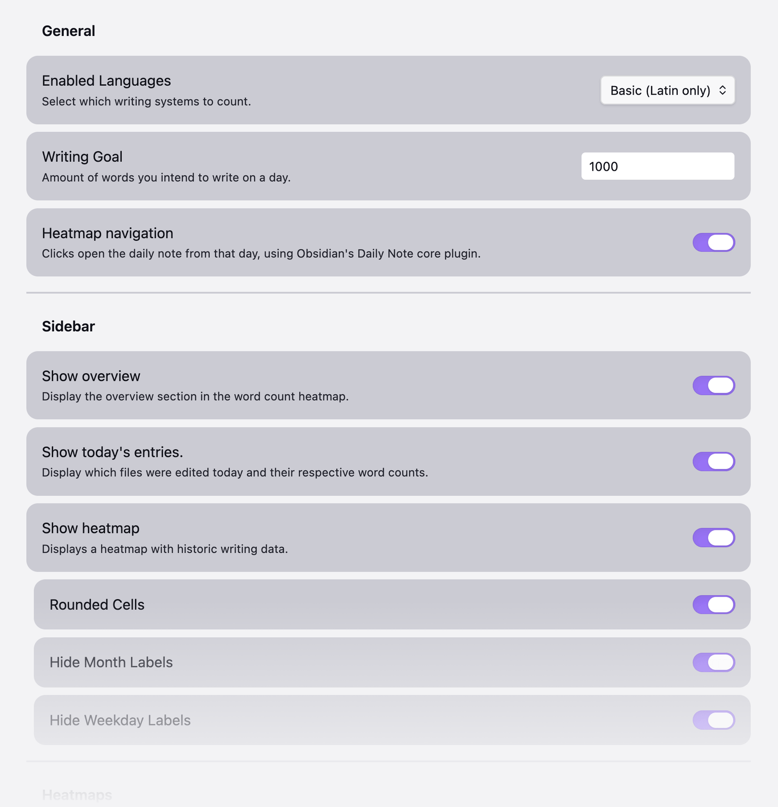 Settings Page